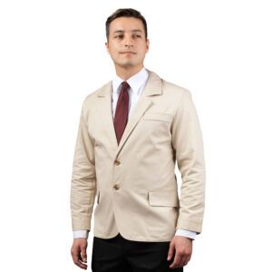 HEU-JAC3010-Two Button Notch Collar Server Jacket-Khaki