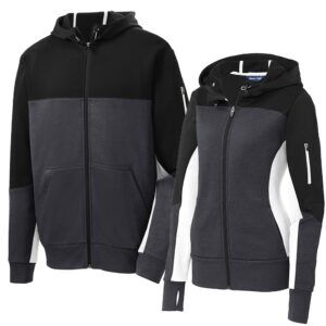Sport-Tek® Tech Fleece Colorblock Full-Zip Hooded Jacket w/Logo