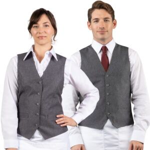 HEU-Charcoal Heather Bistro Vest-Men's and women's cut